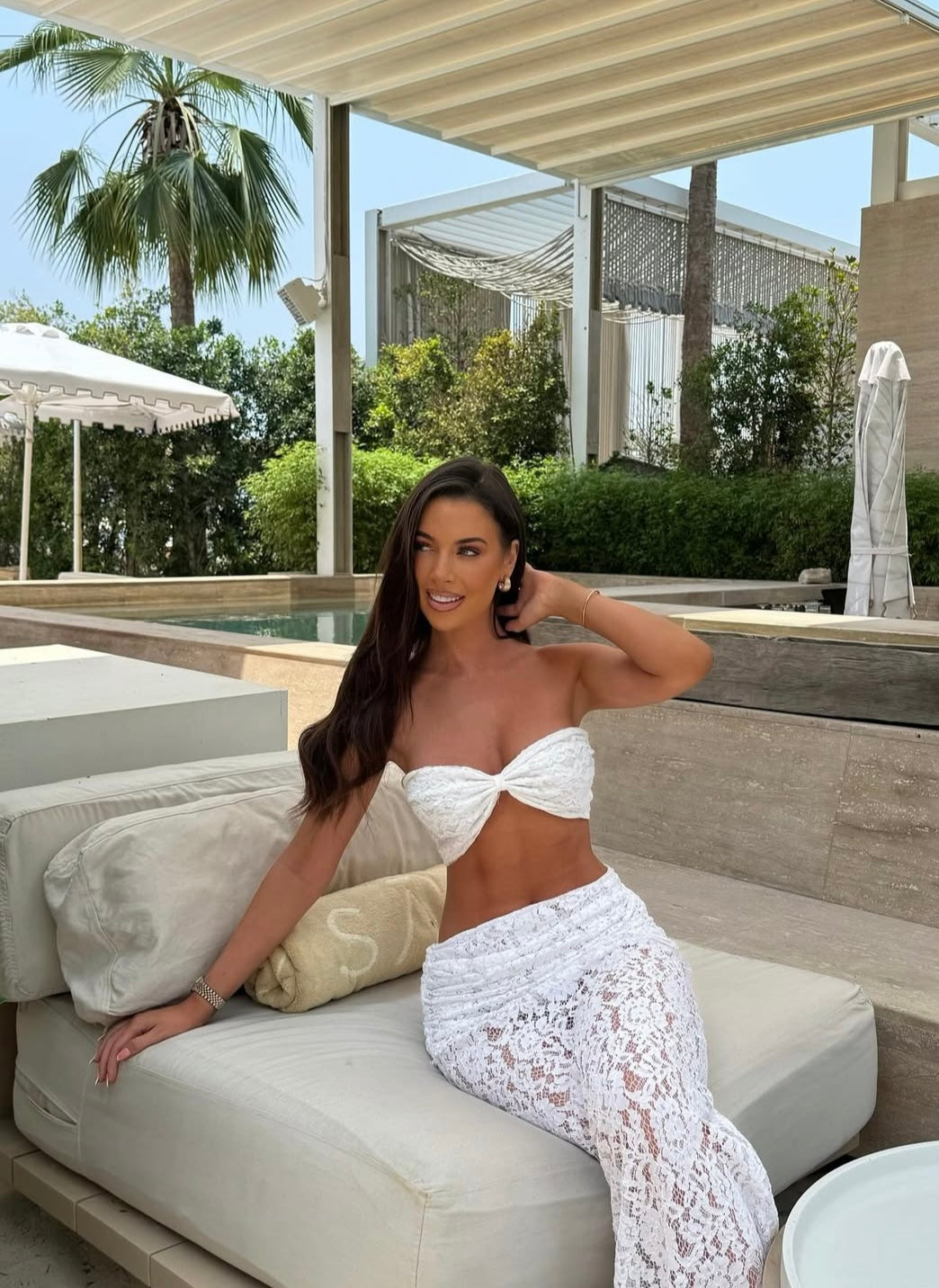 Elle Bandeau & Scarf in White