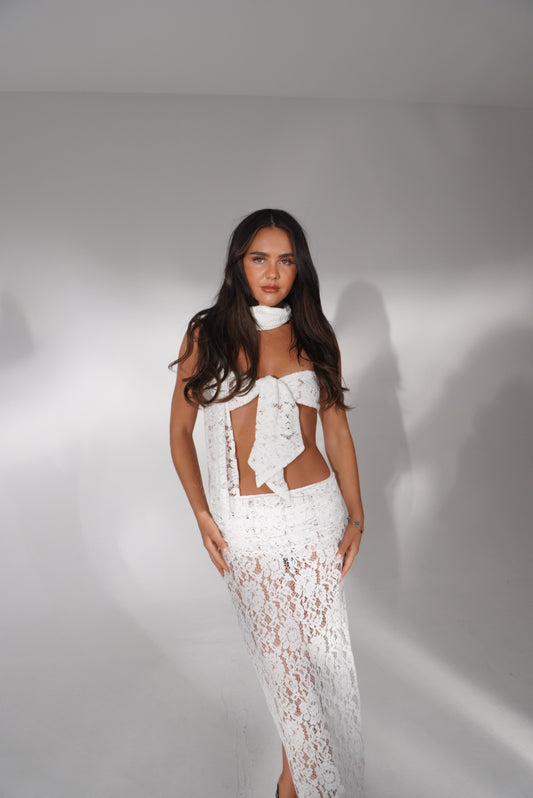 Elle Bandeau & Scarf in White