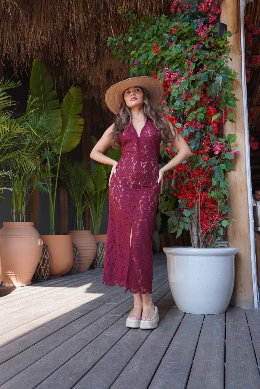 Monroe Dress in Burgundy