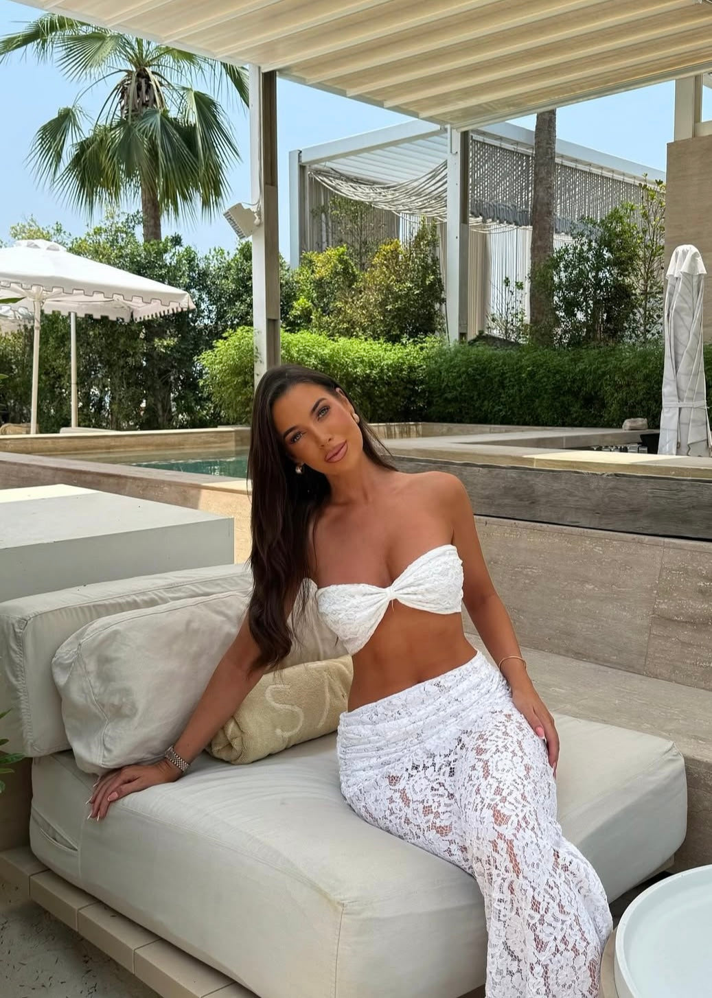 Elle Bandeau & Scarf in White