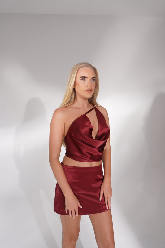 Fiora Skirt Mini Burgundy