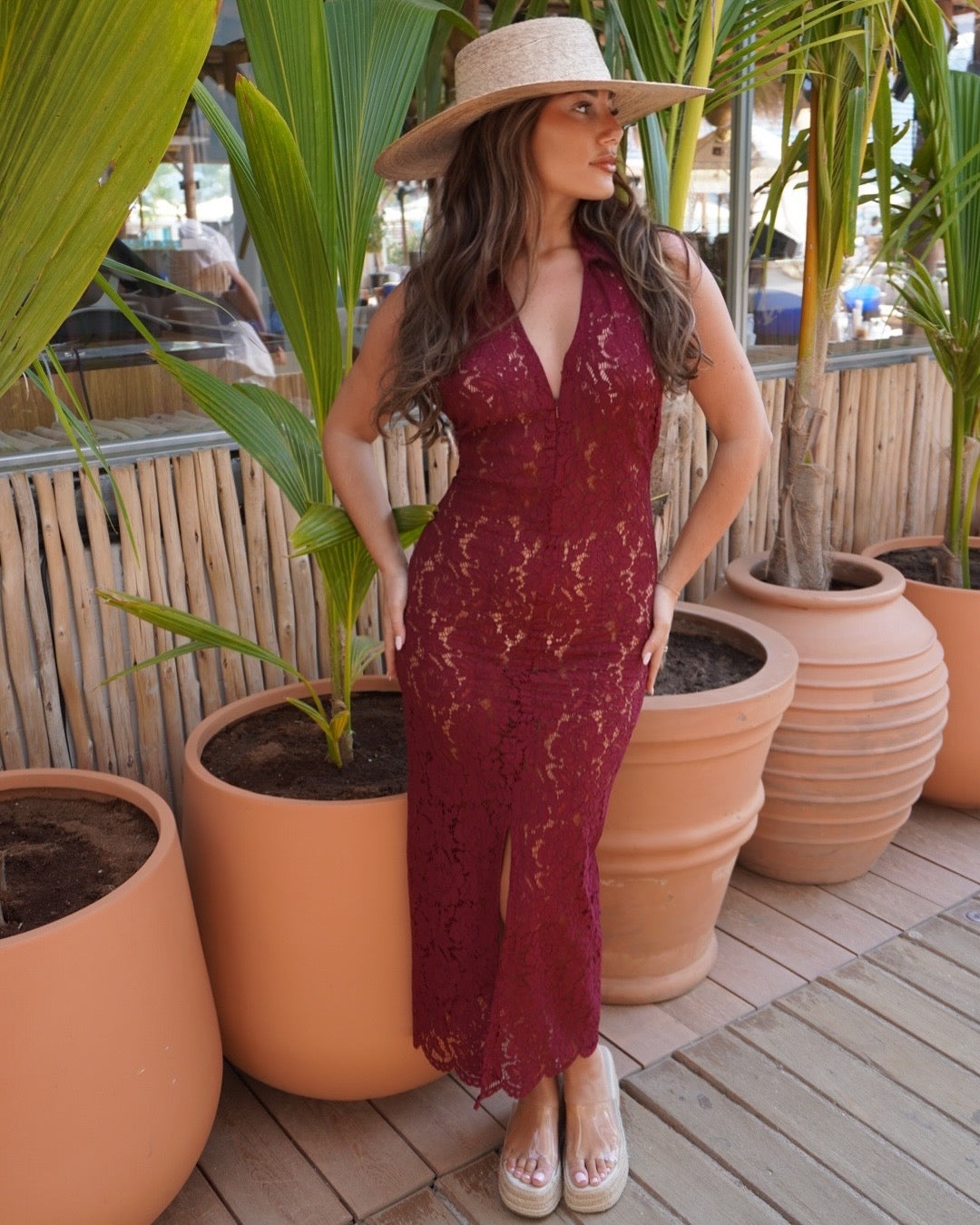 Monroe Dress in Burgundy