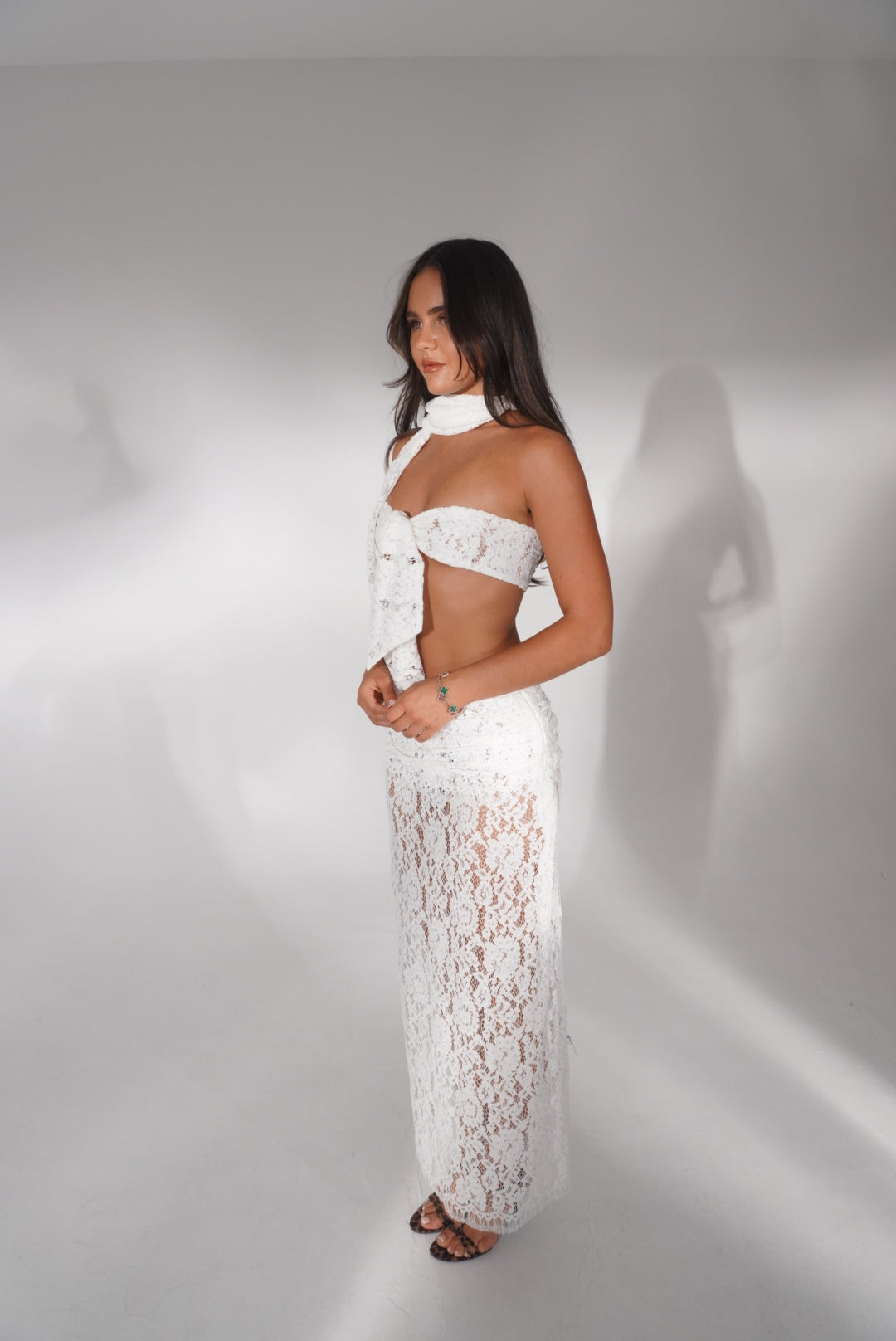 Elle Bandeau & Scarf in White
